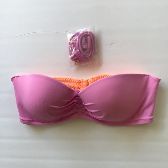 VICTORIAS SECRET STRAPLESS PURPLE BIKINI TOP NWOT SIZE 34C - Picture 3 of 16